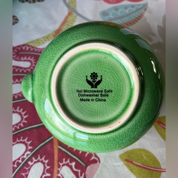 Beautiful Raku fired Green Glazed Ceramic Japanese Chinese Tea Set. NWOT - Picture 3 of 8